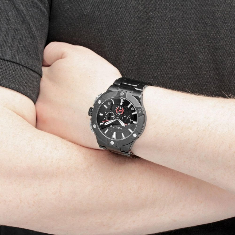 Black IP Steel Case & Black Bracelet Strap Cyclone Gents Watch