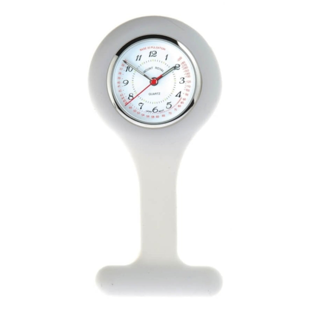 White Silicone And Stainless Steel Fob Watch