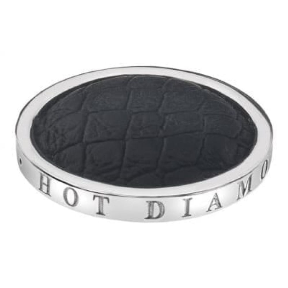 Faux Crocodile Black 25mm Coin