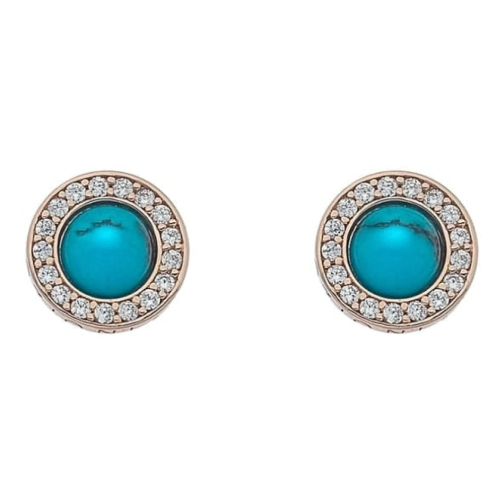 Giove Turquoise Rose Gold Plated Earrings