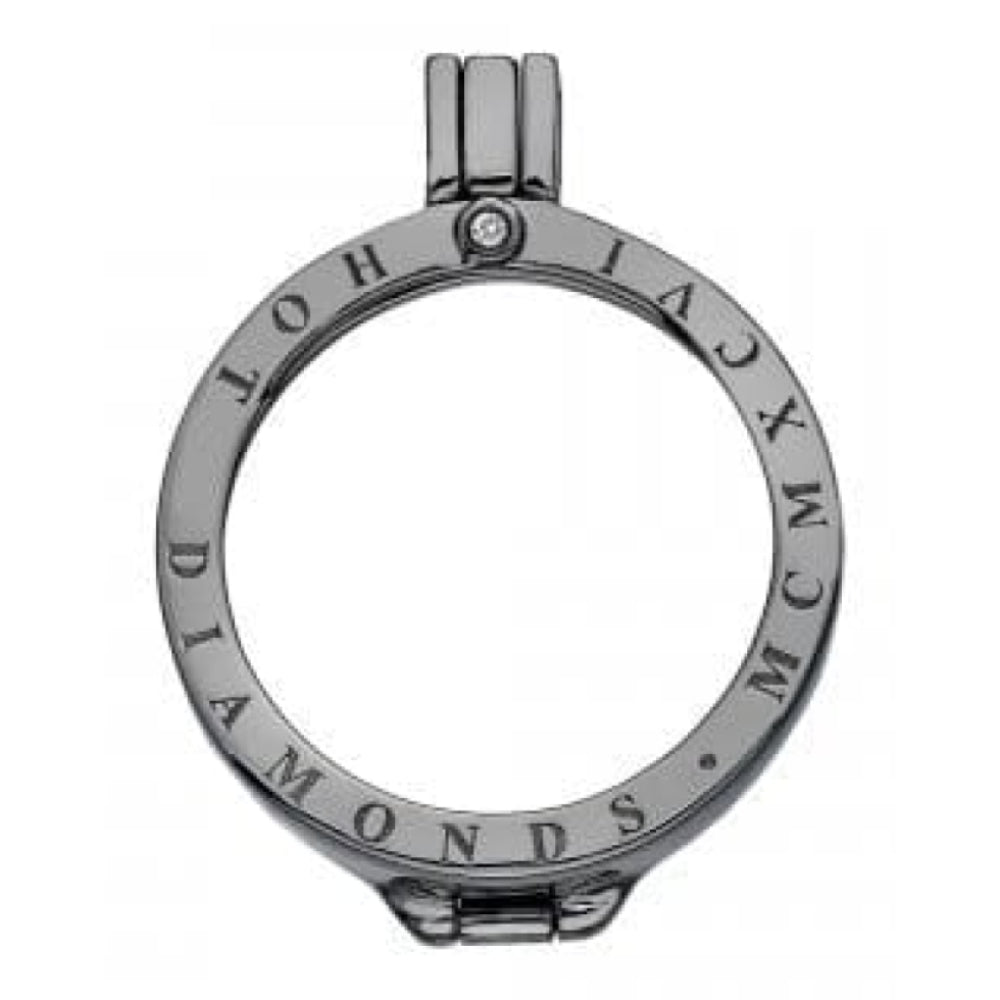 Black Rhodium Plated Sterling Silver 25 mm Coin Keeper