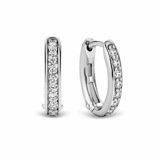 Silver CZ Small Hoop Earrings