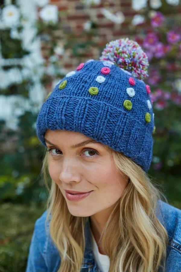 Kew Bobble Beanie Denim
