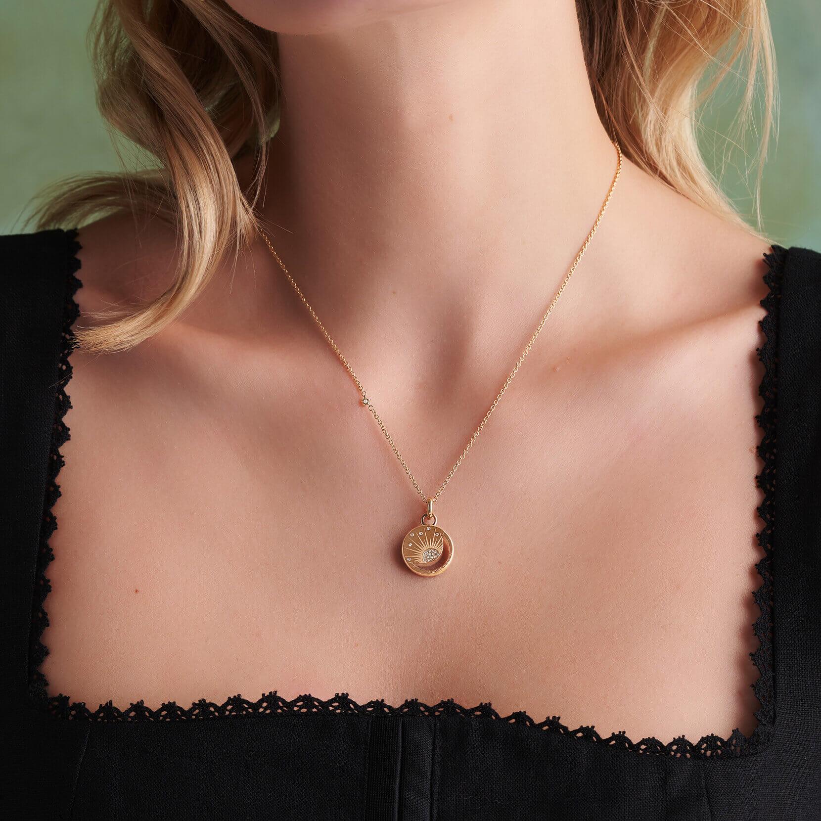 Celestial Sun Gold Plated Pendant Necklace
