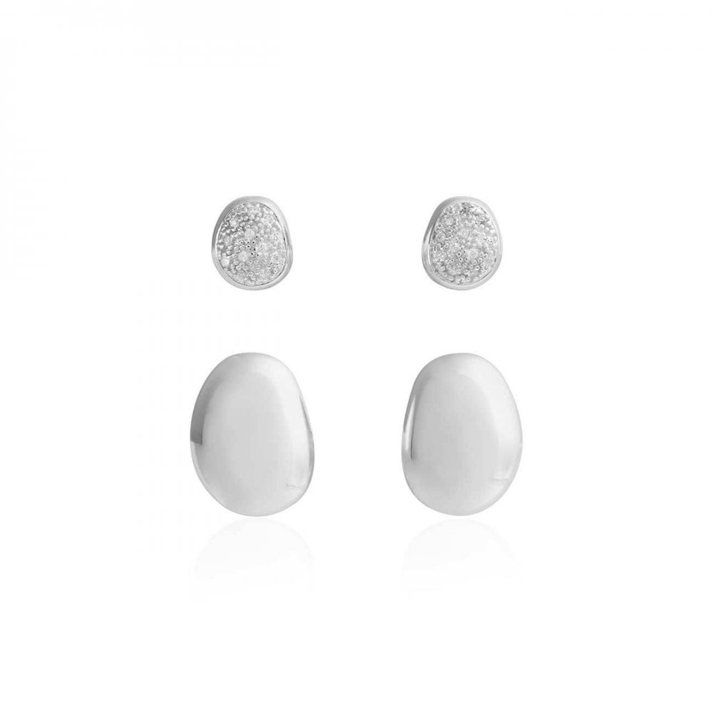 Perfect Pebble | Silver | Set Of Stud | Earrings