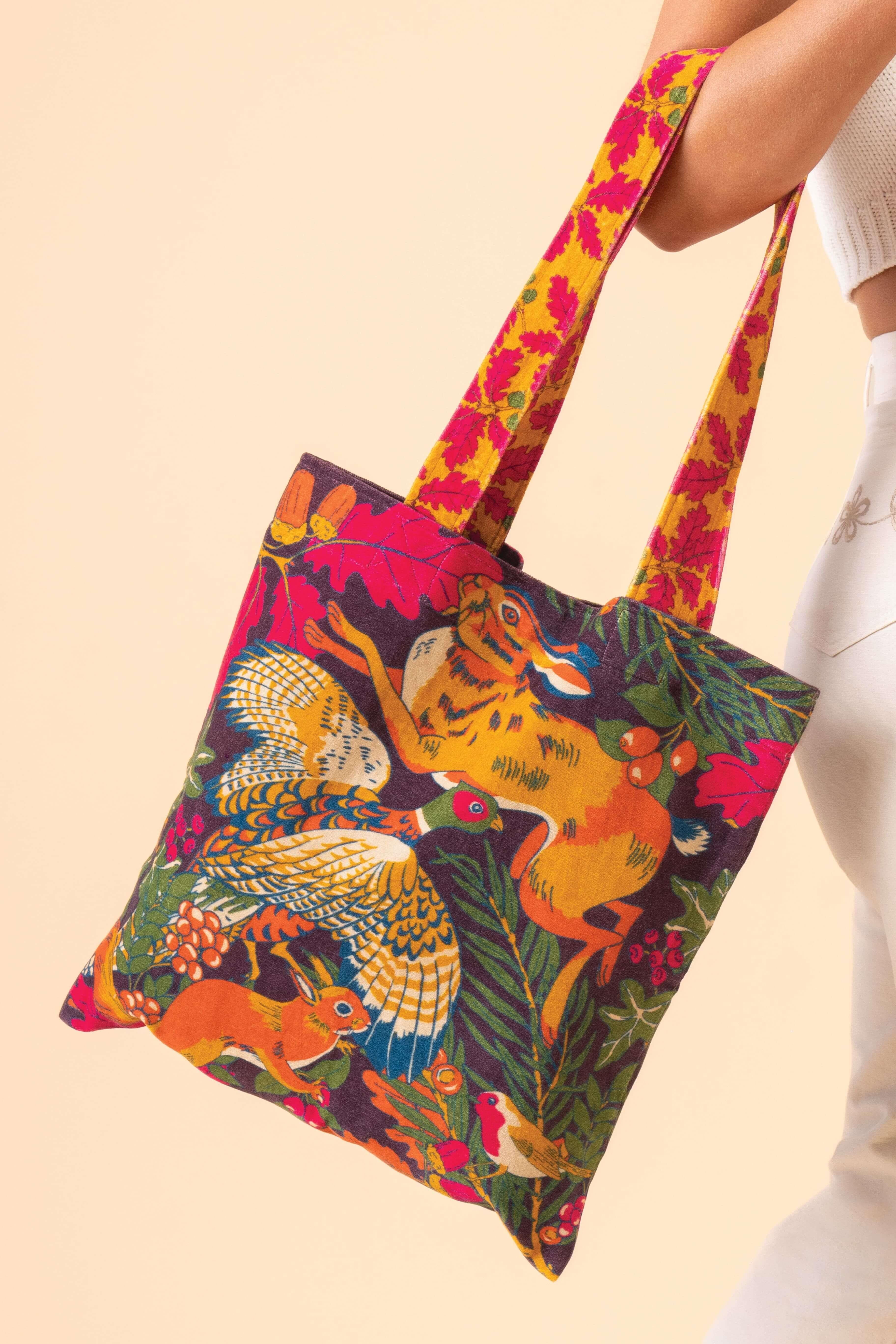 Winter Wonderland Velvet Tote- Damson Mix