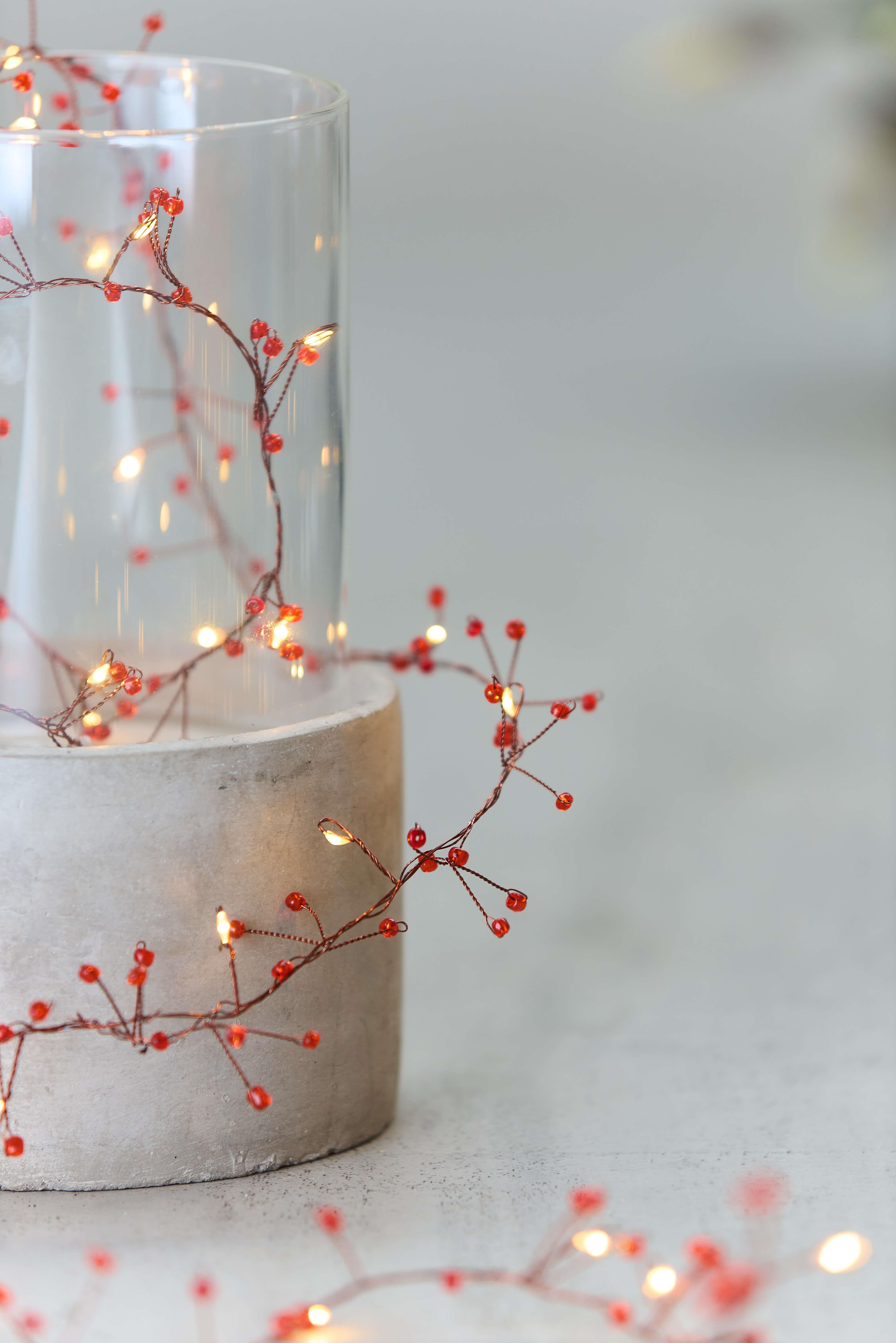 Batt Jewel Cluster (Red) String Lights