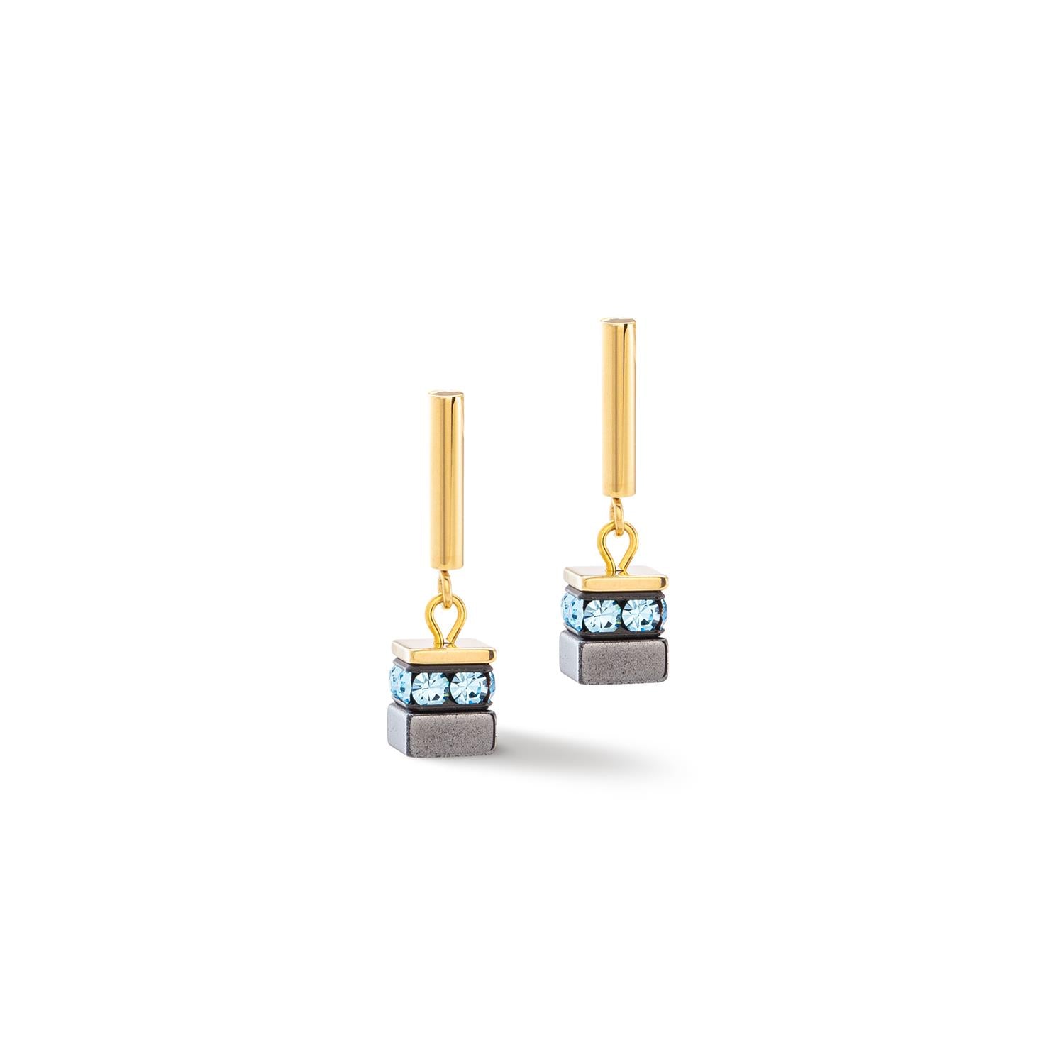 Sparkling Classic Chain Gold Plated Multicolour Pierced Earrings