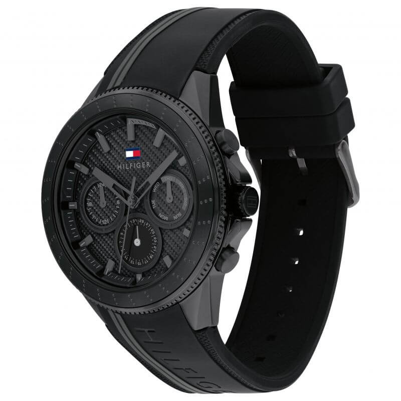 Aiden Sport Ionic Plated Black Steel Gents Watch