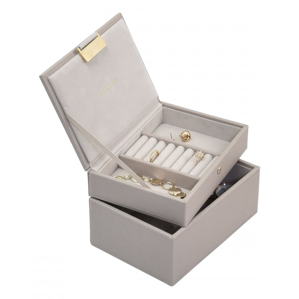 Taupe & Grey Mini Set Of 2 Stacker