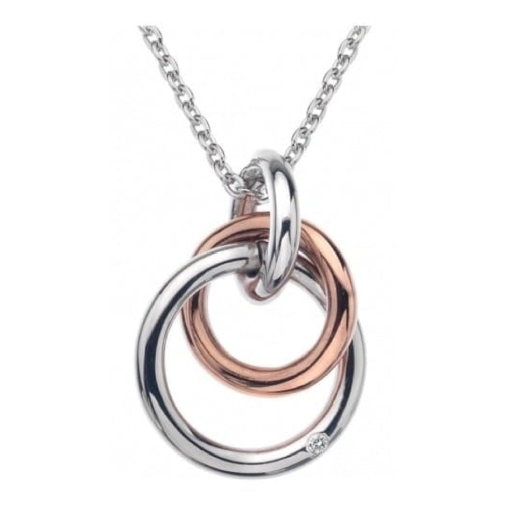 Eternity Silver & 18ct Rose Gold Vermeil Captured Circles Pendant
