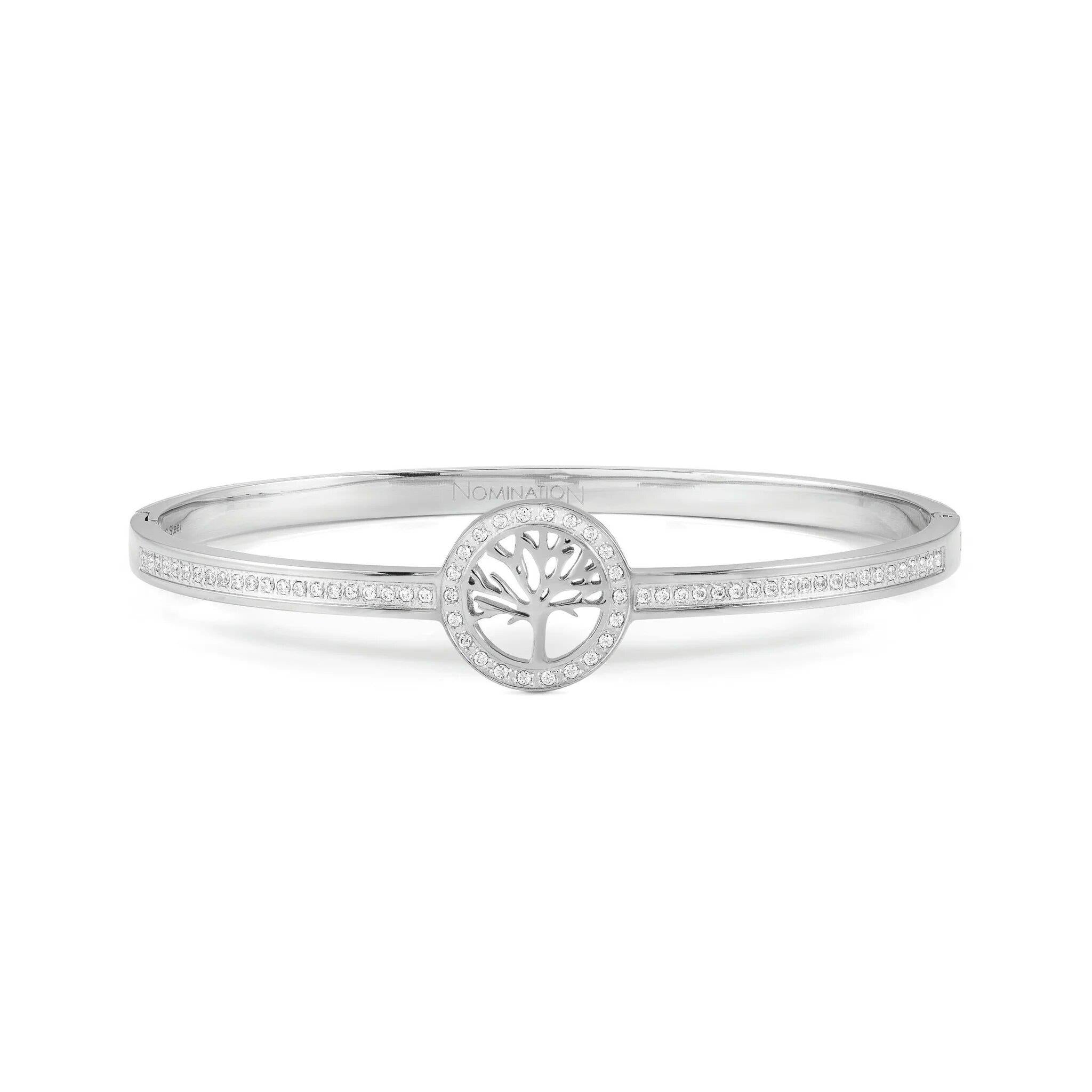 Pretty Bangle In SS With CZ Tree Of Life