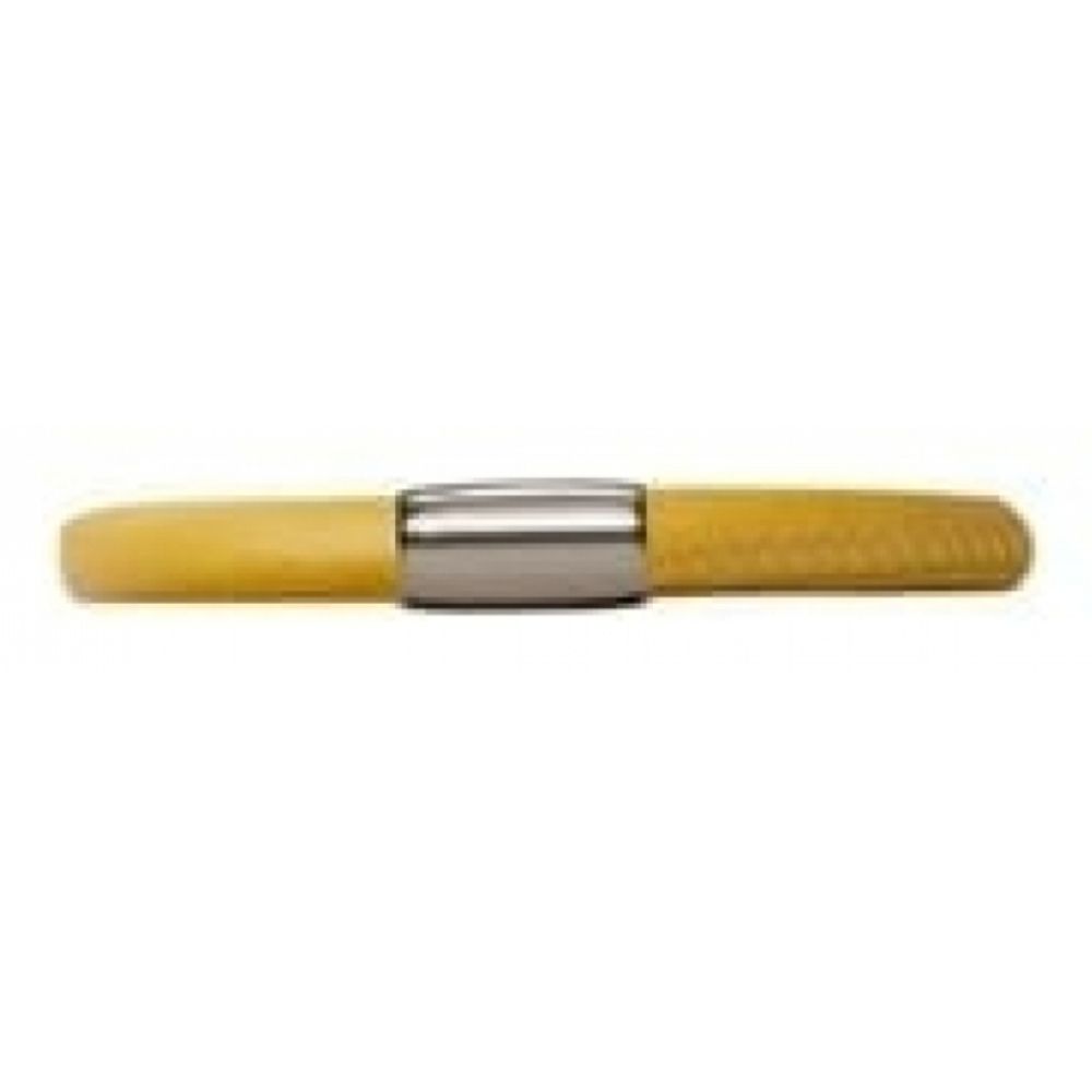 Single Stainless Steel Yellow Leather Bracelet