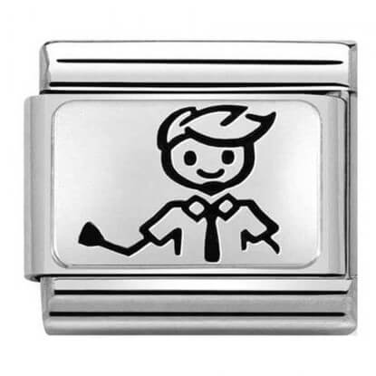 Composable Classic Oxidised Silver Dad Link