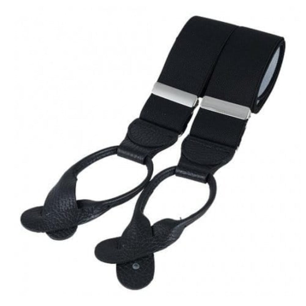 Black Elasticated Button Braces
