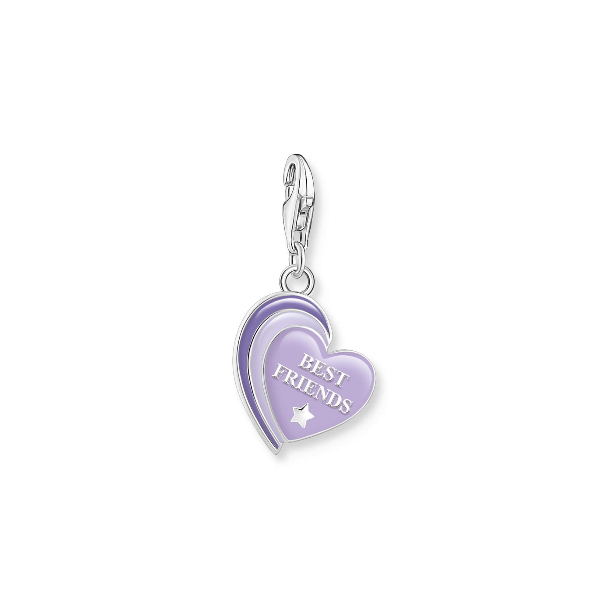 BEST FRIENDS With Violet Enamel Charm Pendant