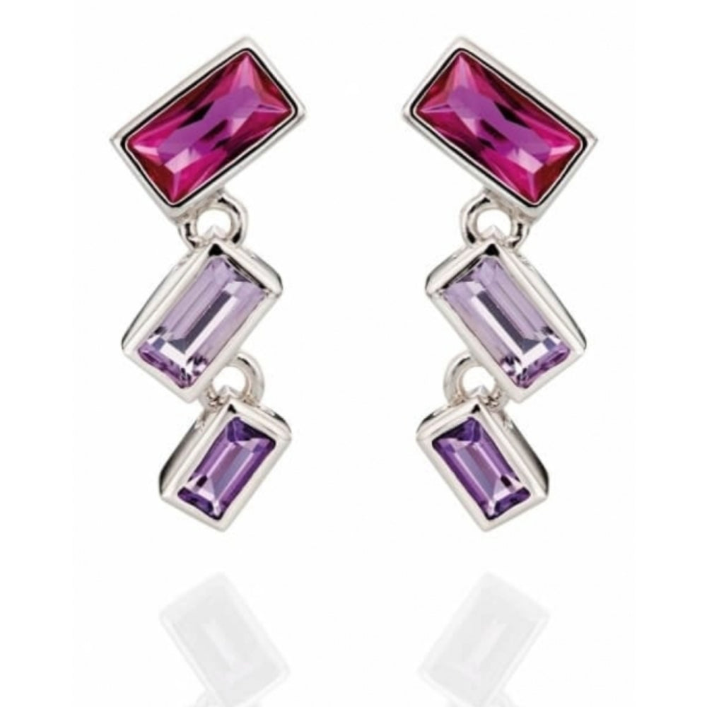 Pink Degradee Baguette Earrings