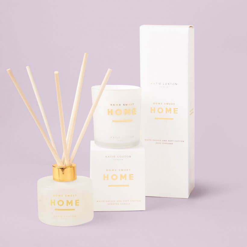 Sentiment Candle | Home Sweet Home | White Orchid And Soft Cotton