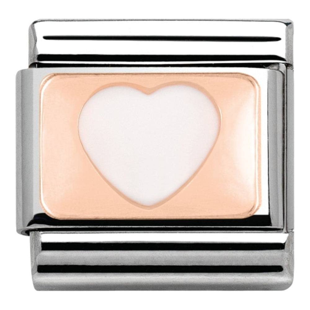 Classic Rose White Heart Link