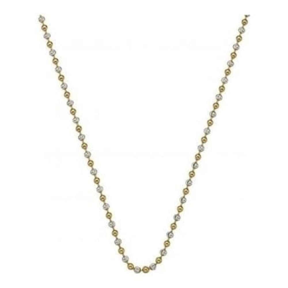 Sterling Silver and Yellow Gold Plate Accent Bead Chain - 24"