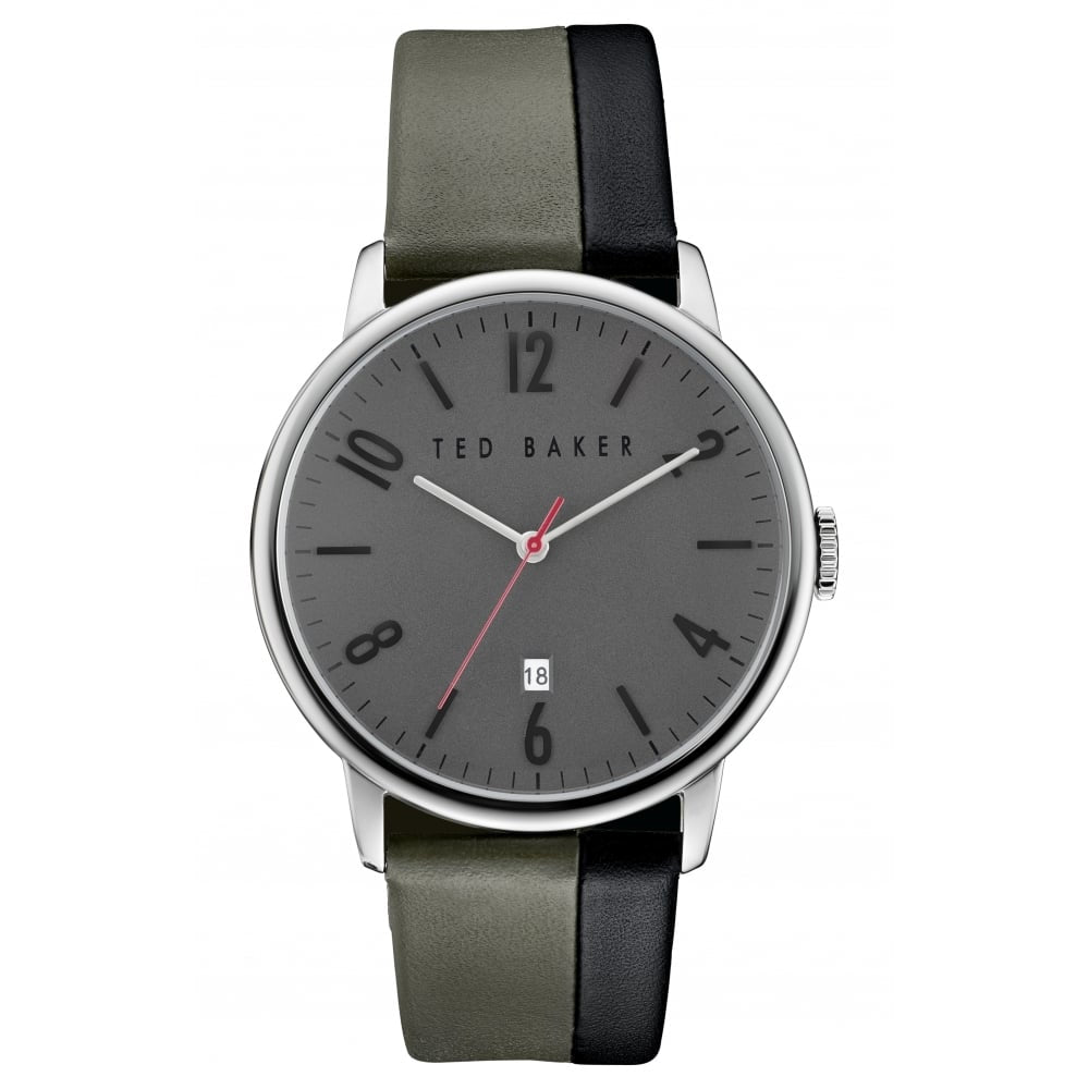 Black & Green Two Tone Leather Watch