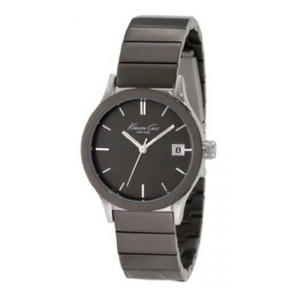 Ladies Grey IP Stainless Steel Linked Bracelet Watch