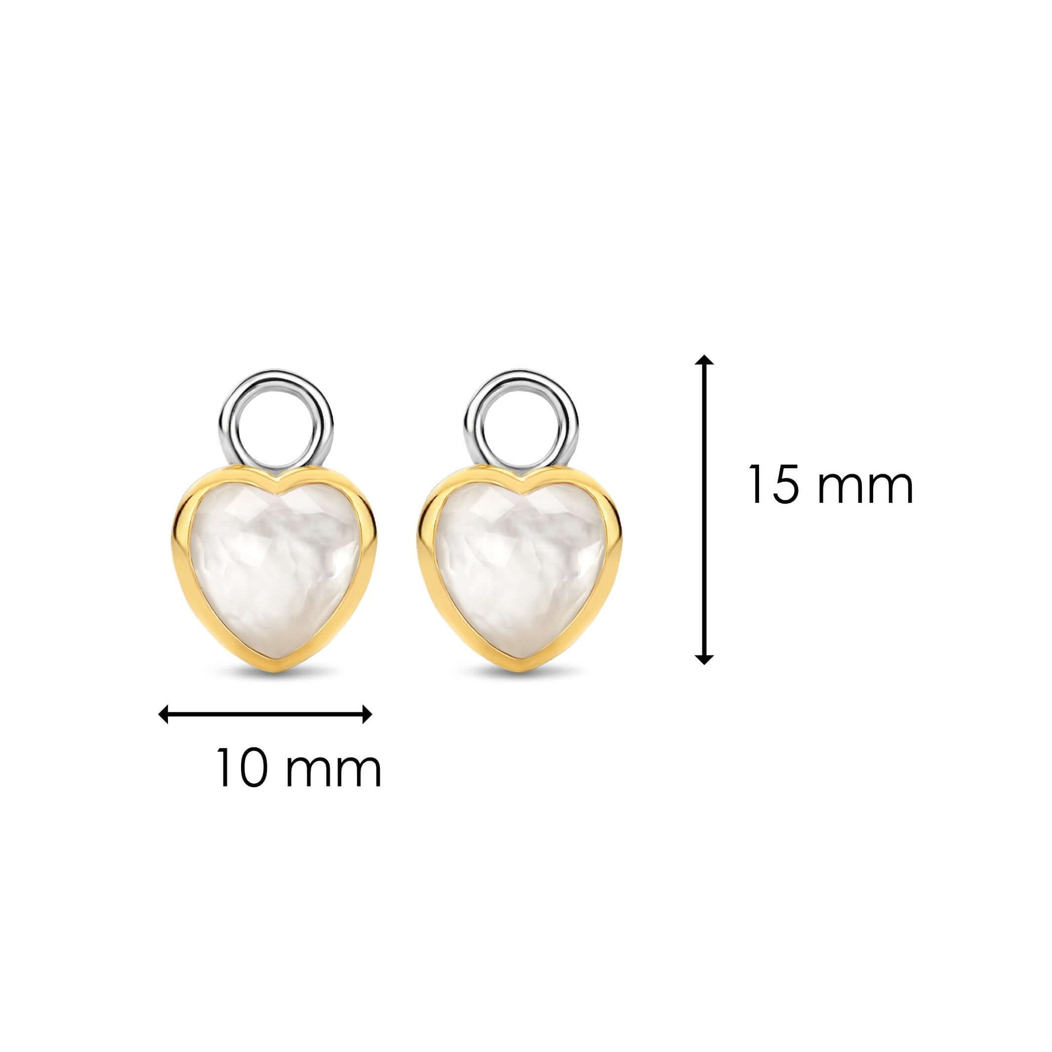 Gold Plated Silver Double Sided Heart Stone Set Ear Charm