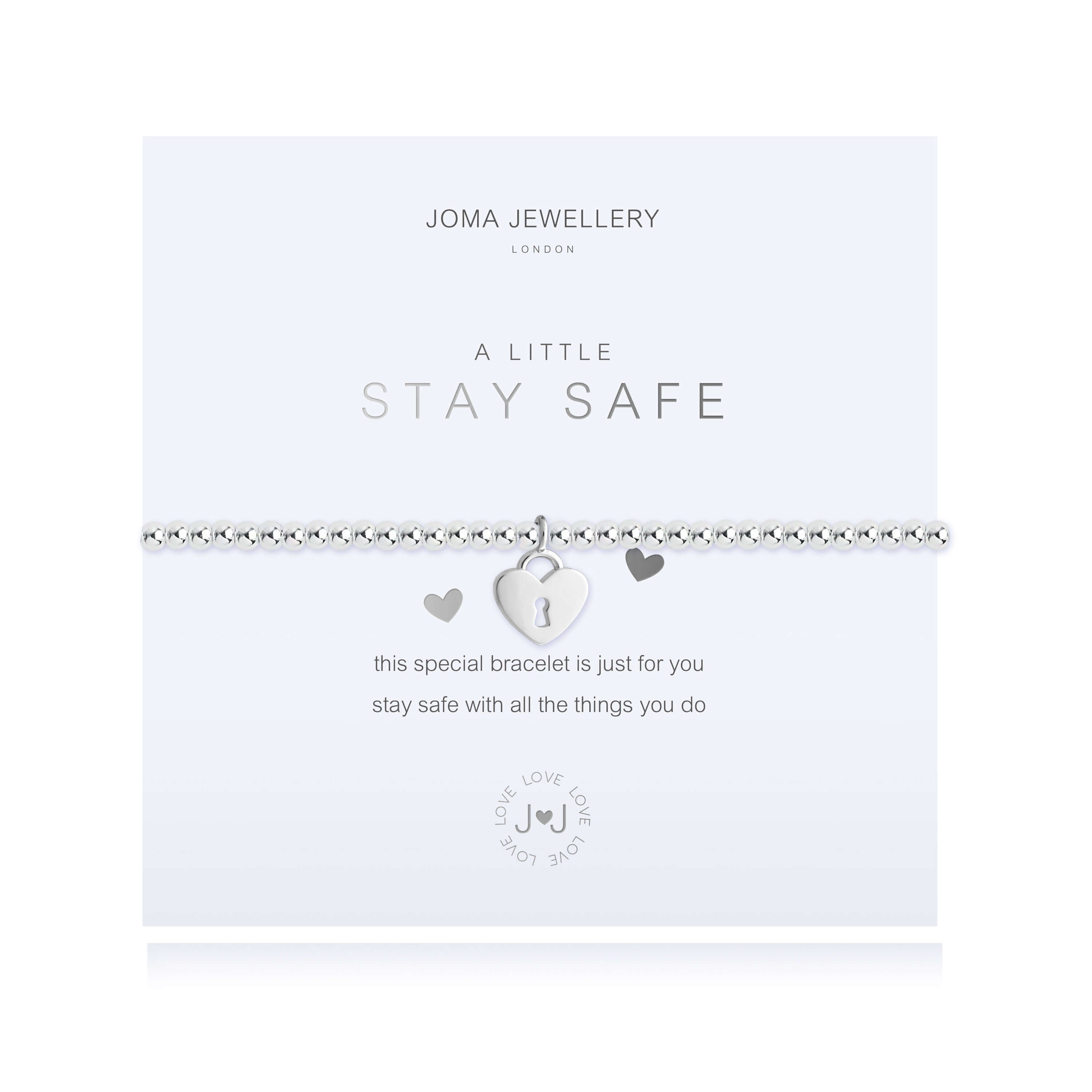 A Little | Stay Safe | Silver | Bracelet | 17.5cm Stretch