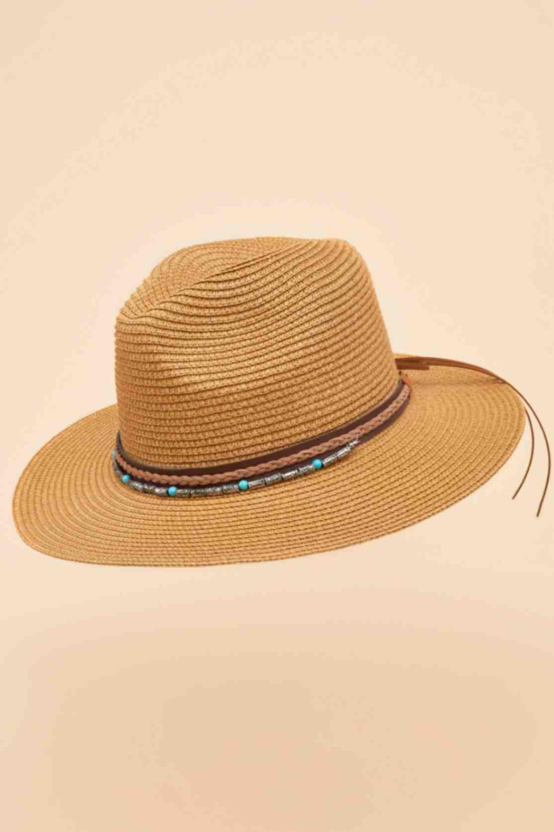 Thalia Hat - Caramel With Embossed Beads