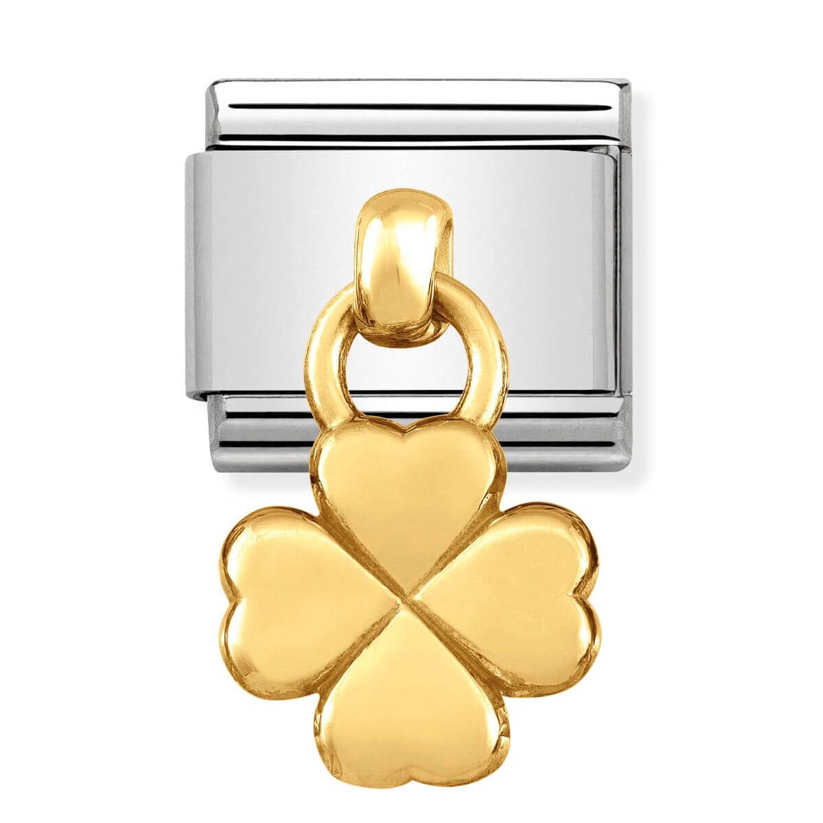Composable Classic SS Link With Bonded Yellow Gold Clover Pendant