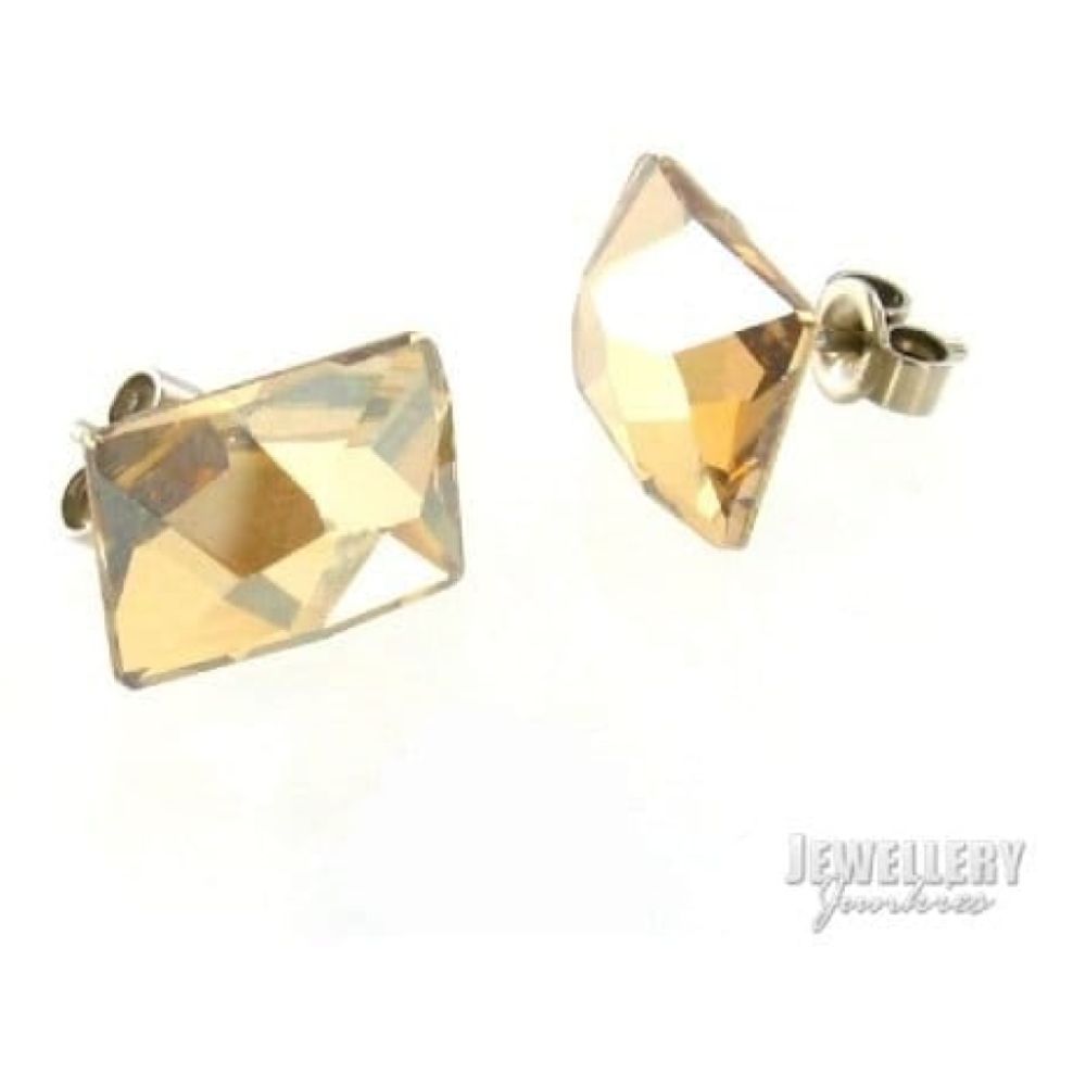 Ladies Swarovski Crystal Stud Clear Earrings
