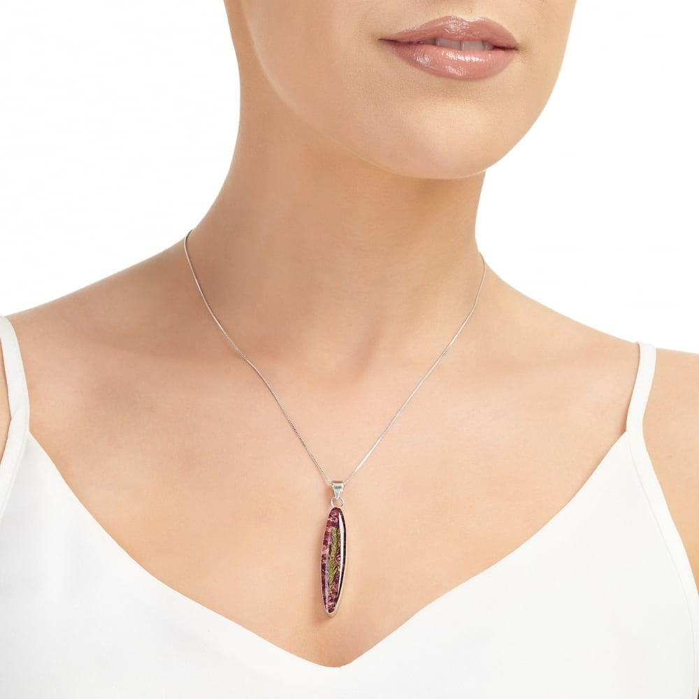 Silver Pendant - Heather - Long