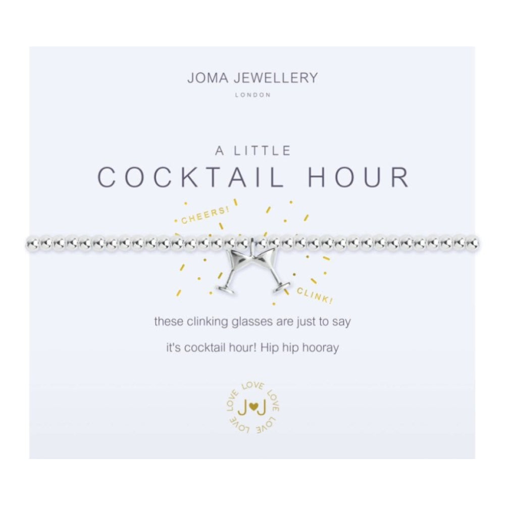 A Little - Cocktail Hour- Silver Charm - Silver Bracelet - 17.5cm Stretch