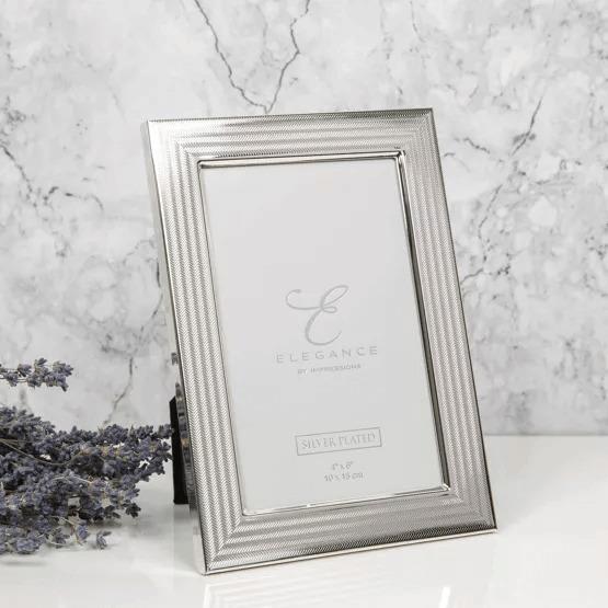 Elegance Silver Plated Textured Surface Photo Frame 4"x 6"