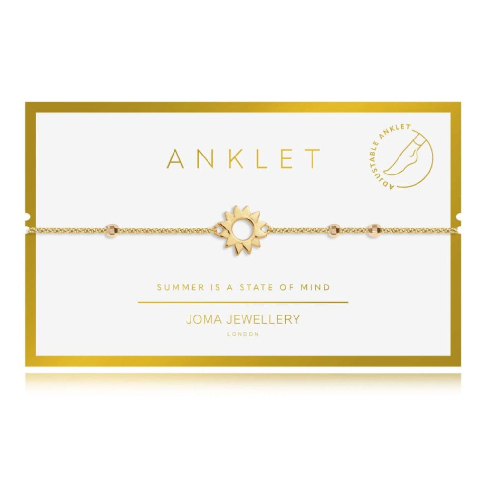 Anklet | Gold Sun | 26cm Total Length