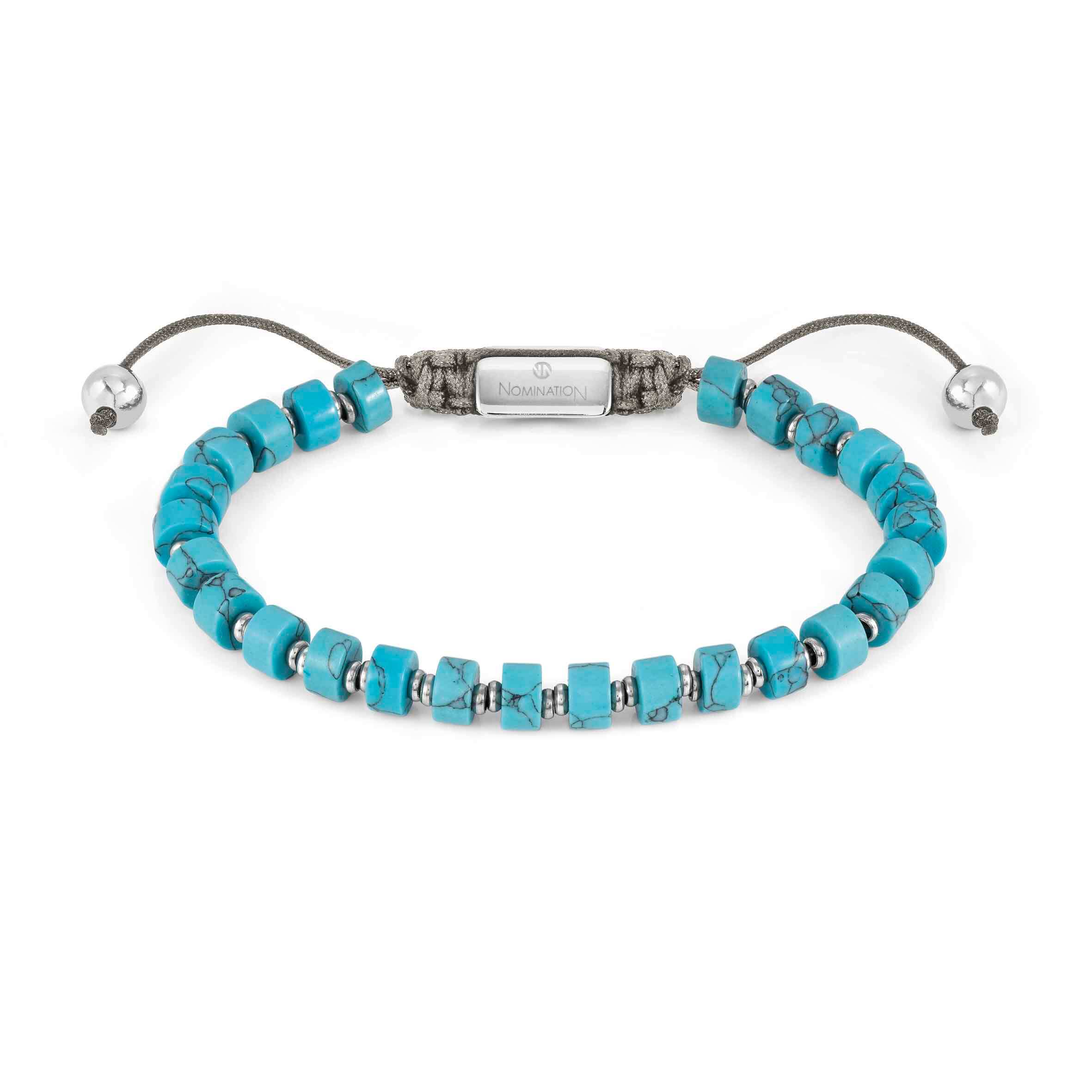 Instinct Style SS Turquoise Cord Bracelet