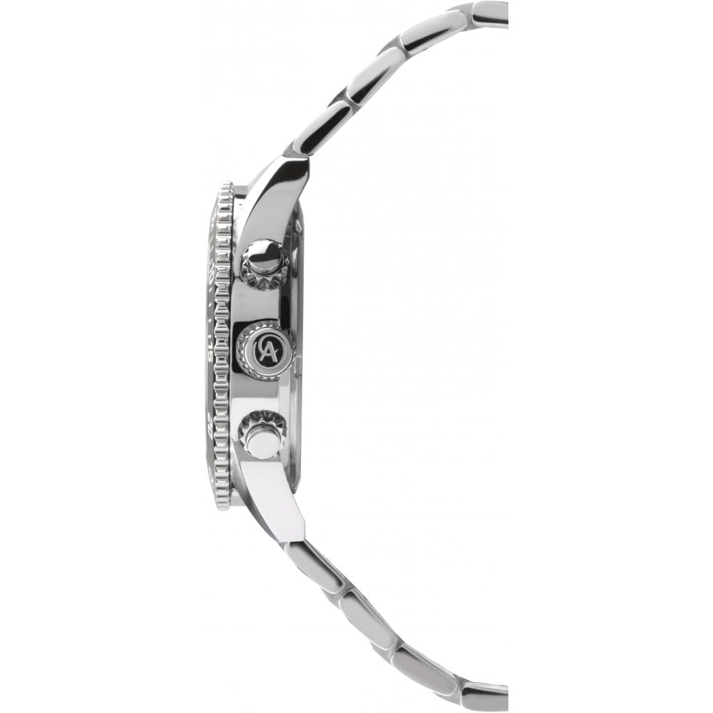 Stainless Steel Bracelet Strap & Case With Blue Dial Signature Chronograph Gents Watch