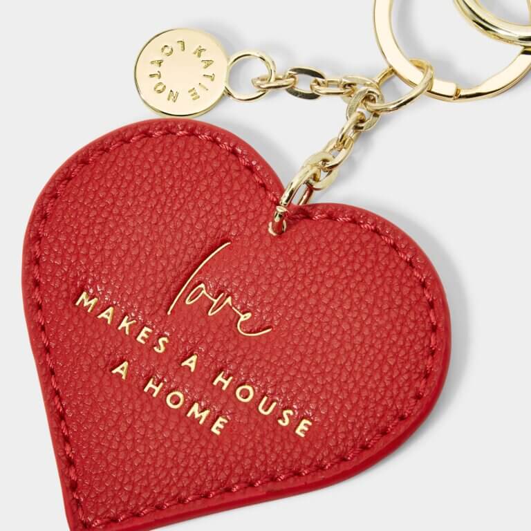 Chain Keyring | Love Makes A House A Home | Red