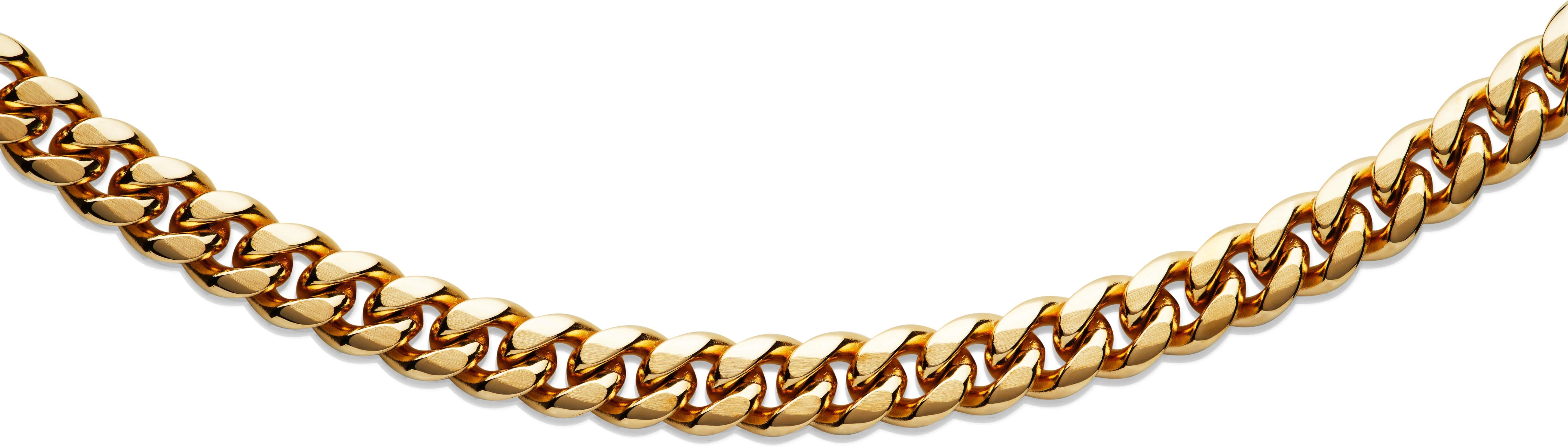 Matte/Polished Yellow IP Stainless Steel Necklace