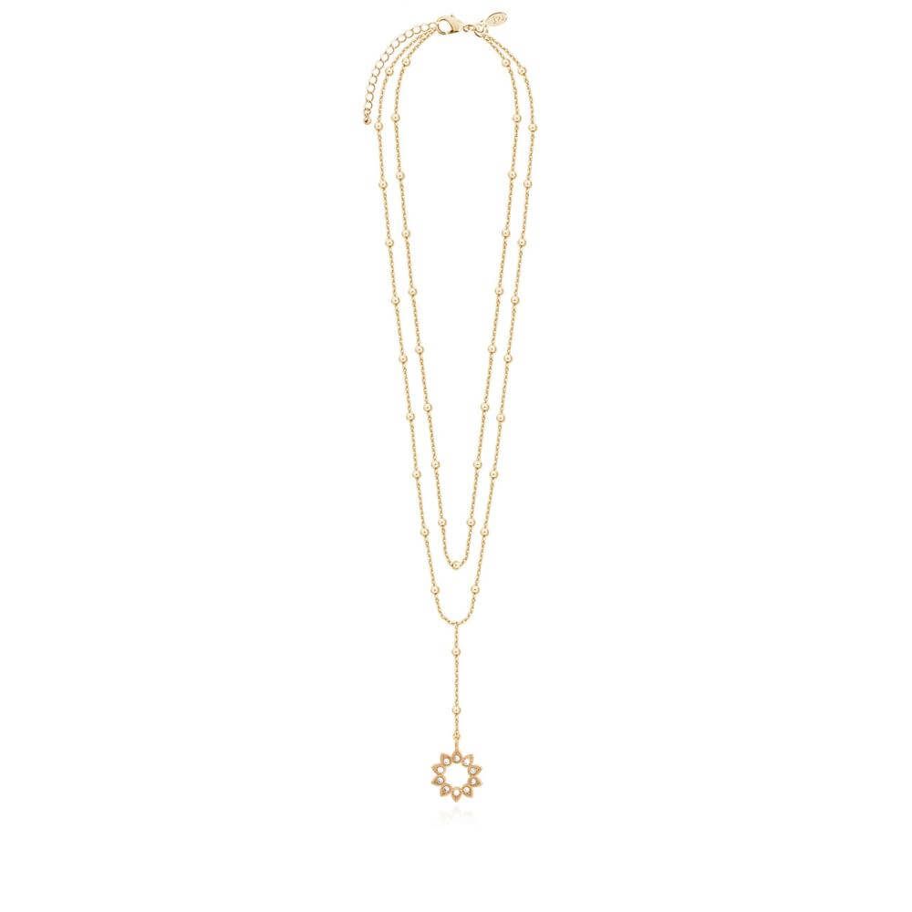 Laila Lariats | Gold Sun Lariat Necklace | Gold | Necklace | Inner Chain 40cm Outer Chain 45cm + 5cm Extender