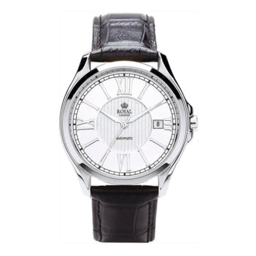 Mens Mechanical Watch with Date Display Chrome