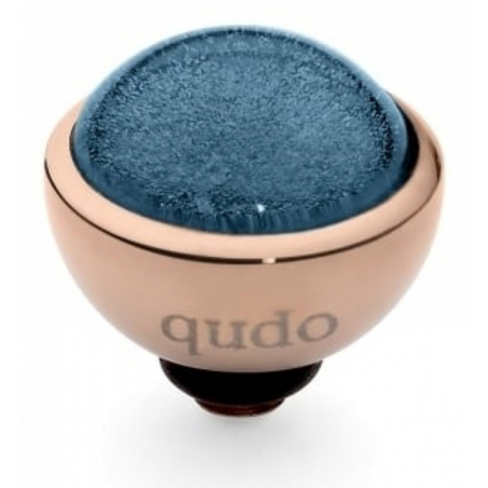 Famosa Dark Blue Rose Gold Melfi 9mm Ring Top