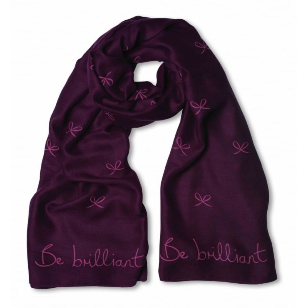 Sentiment Scarf - Be Brilliant - Purple Berry