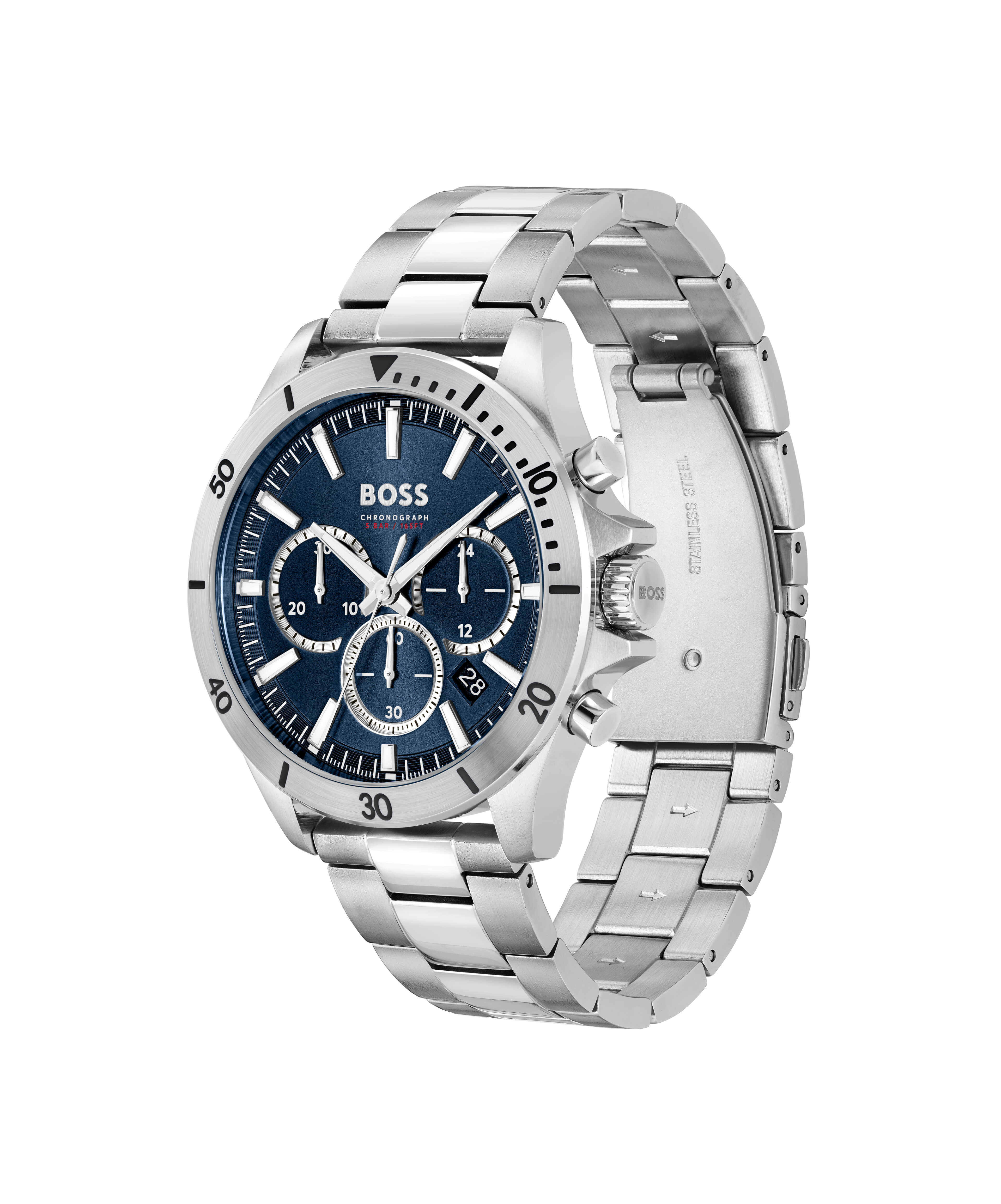 Troper Blue Chronograph Dial & SS Bracelet Strap