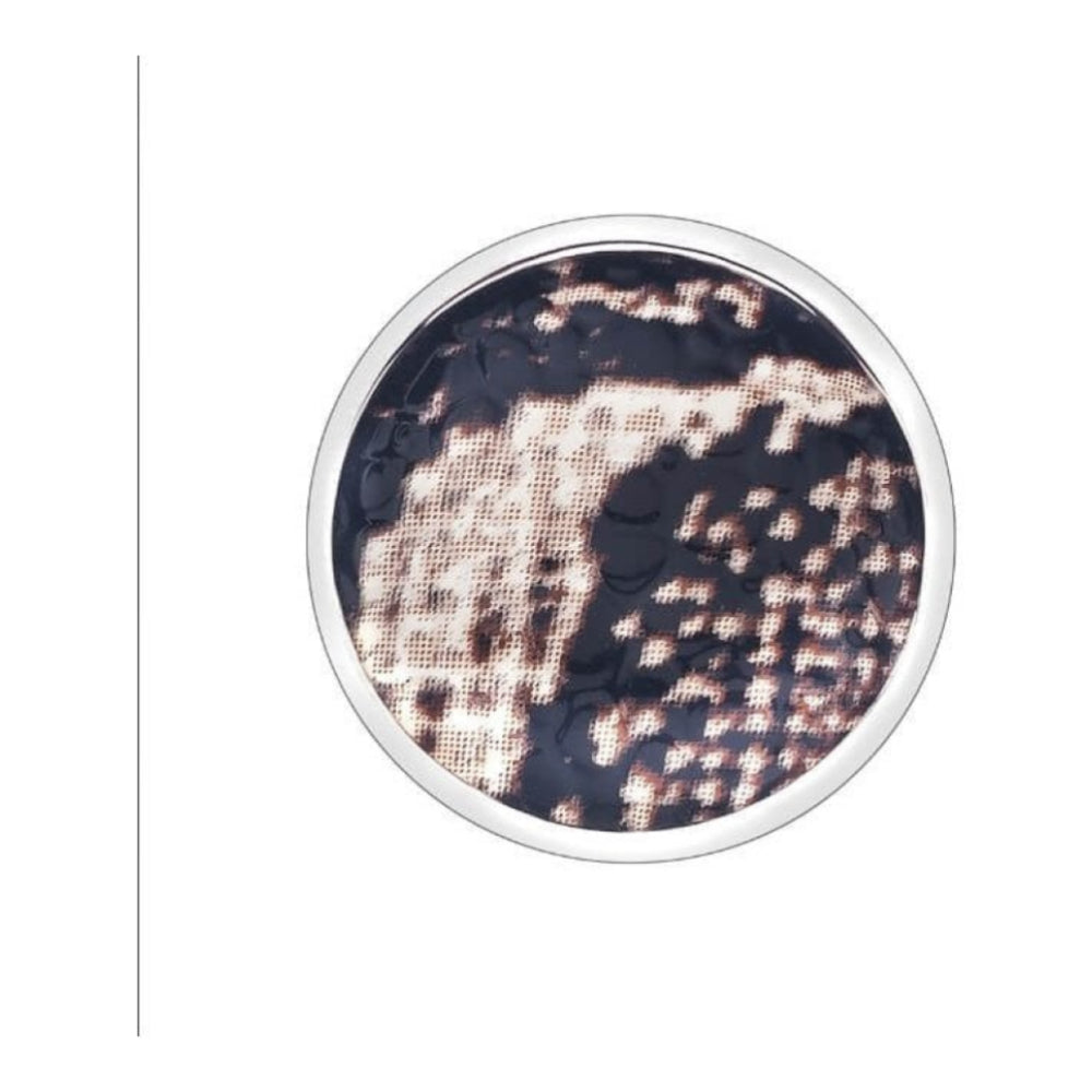Ladies 25mm Faux Ostrich Beige Coin