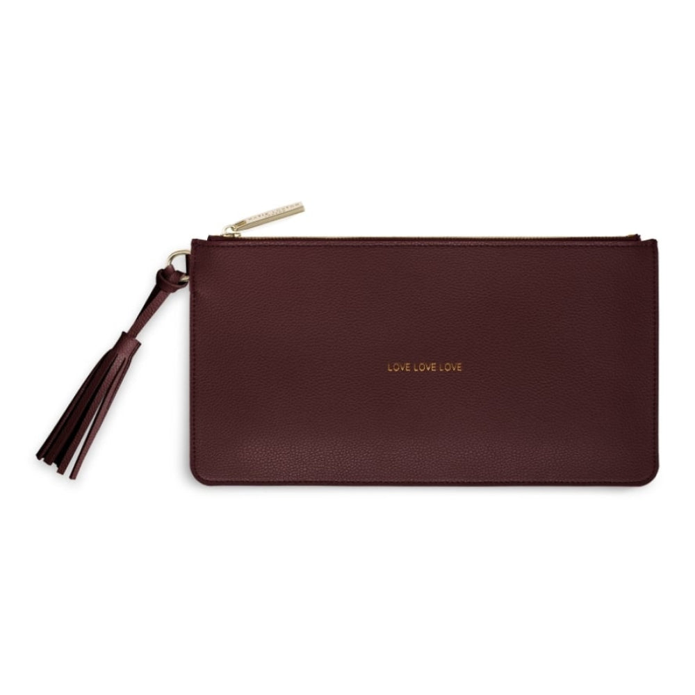 FLORRIE TASSEL POUCH - LOVE LOVE LOVE - mulberry - 14.5x28cm
