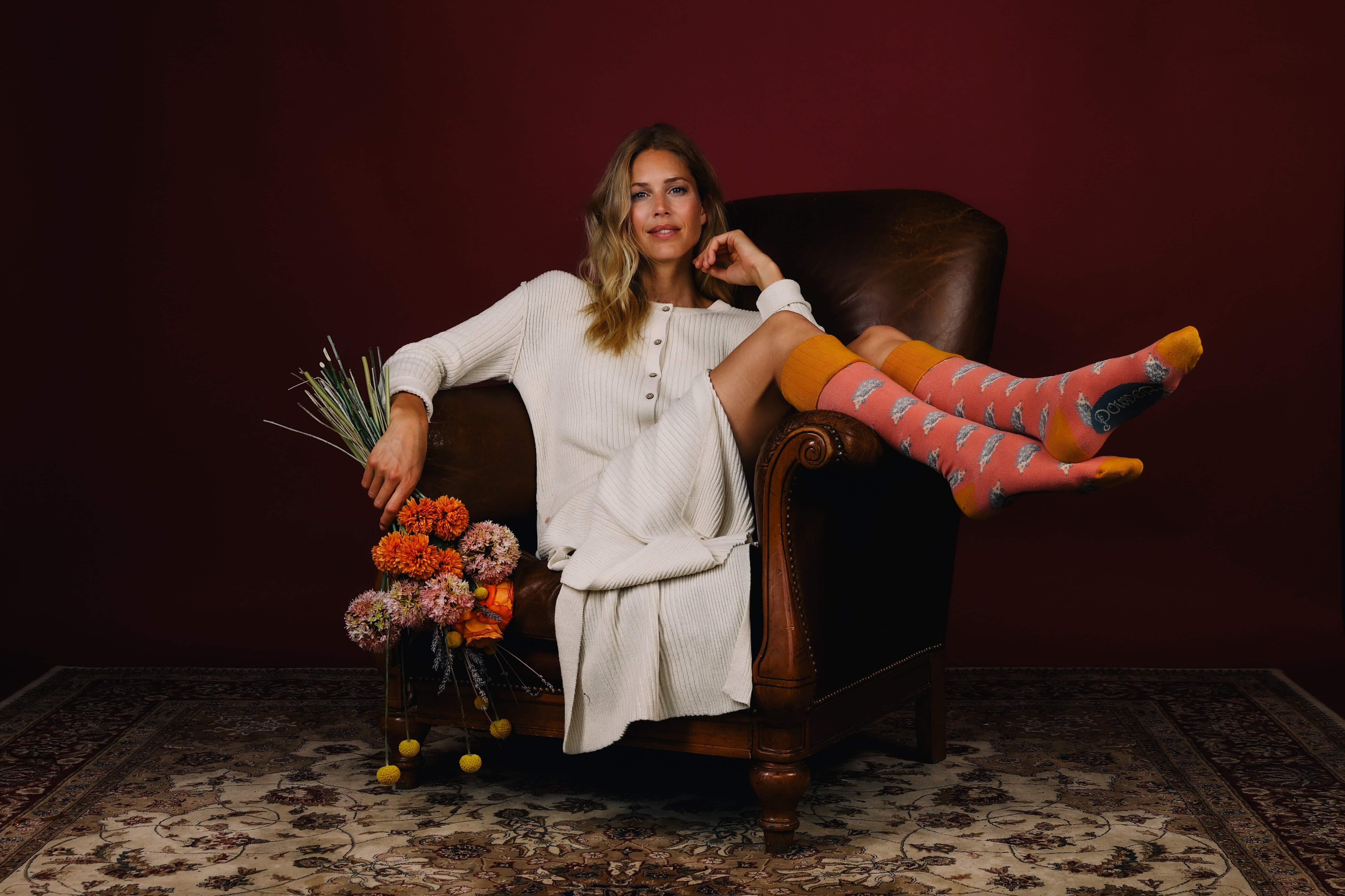 Hedgehog Boot Socks- Pink