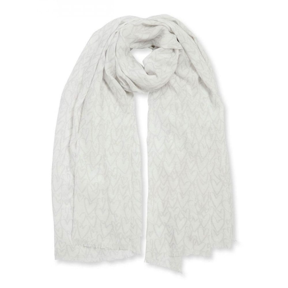 Sentiment Scarf | Love Love Love | Pale Grey | 184 X 86cm
