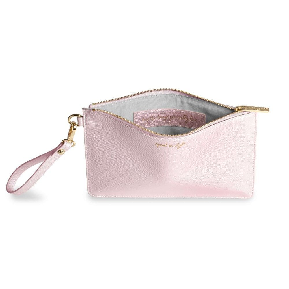 Secret Message Pouch - Spend In Style - Metallic Pink - 16x24cm