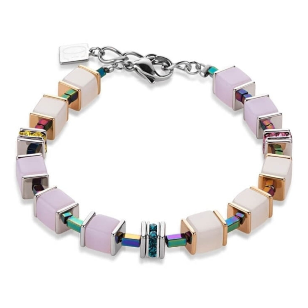 Rose & White Geo Cube Bracelet
